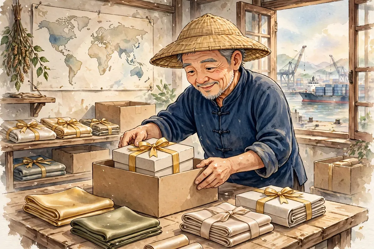 Packing silk gift boxes for shipping